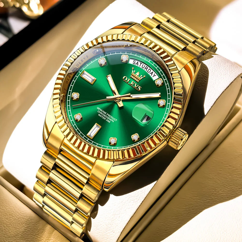 OLEVS Fashion Luxury Men's Automatic Mechanical Watches Waterproof Gold Date Business Luminous Watch for Man Brand Wristwatch