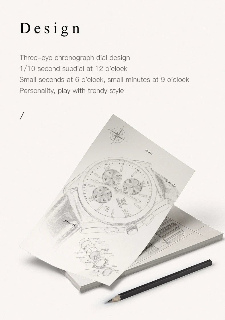 OLEVS Mens Watches Top Brand Luxury Chronograph Quartz Watch Men Sport Leather Waterproof Luminous Date Business Wristwatch Male