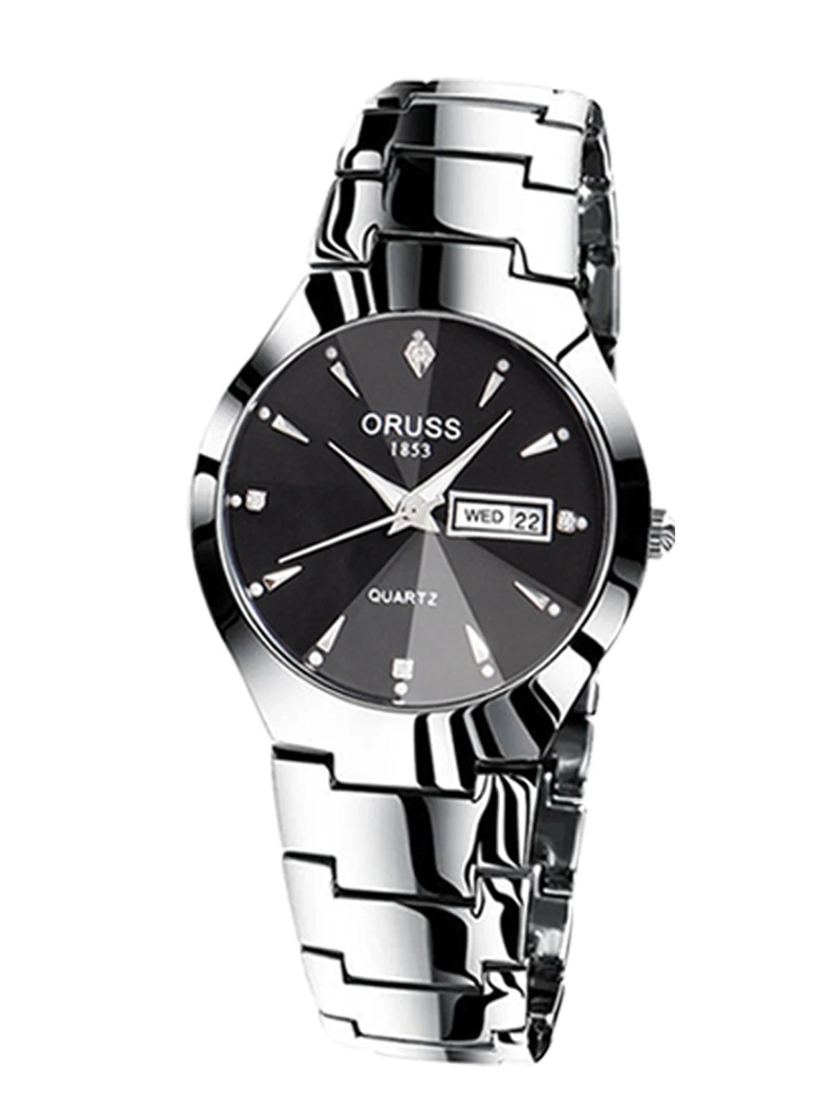 ORUSS Relogio Feminino Couple Watch Men Quartz watch for Lovers Luxury Womens wristwatch Week Display Stainless Steel Waterproof