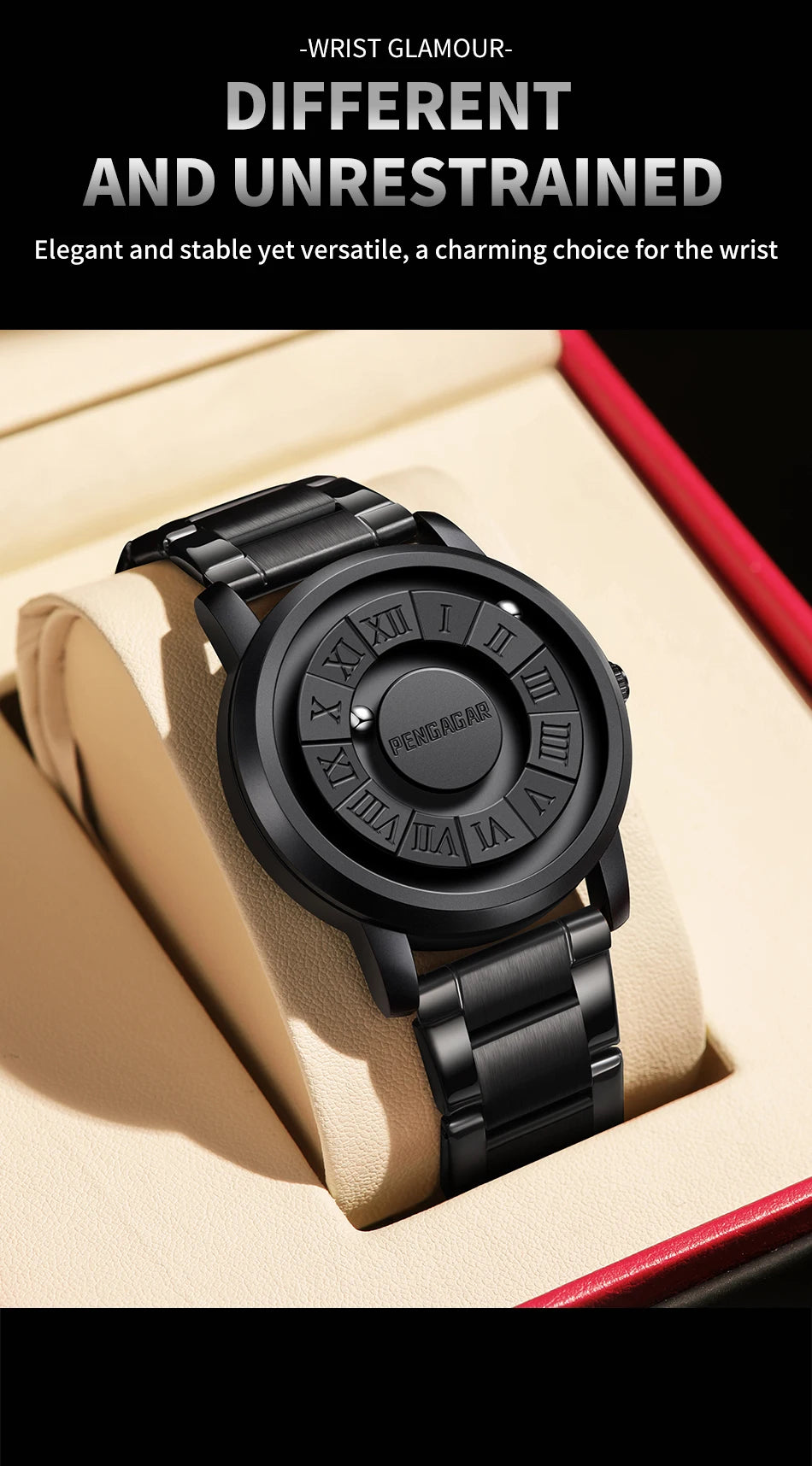 2025 New Men's Watches Top Luxury Quartz Watch For Men Creative Scrolling Pointer Magnetic Force Wrist Clock Relogio Masculino