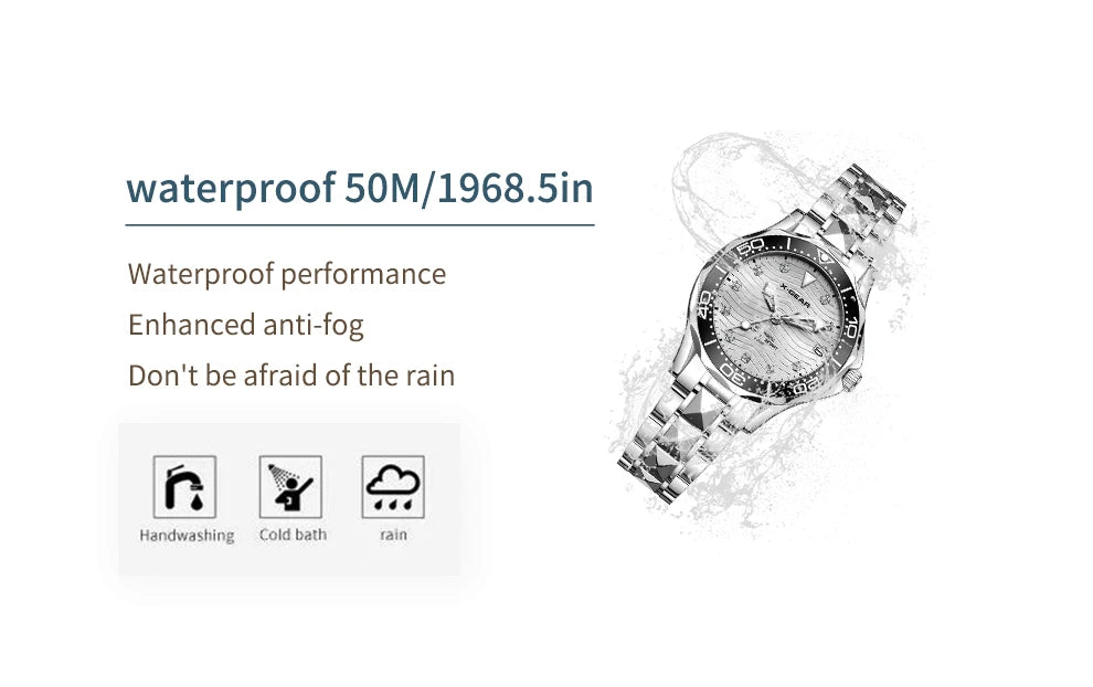 X-GEAR Women's New Watch Fully Automatic Mechanical Watch Light Luxury Temperament Waterproof Watch for Women