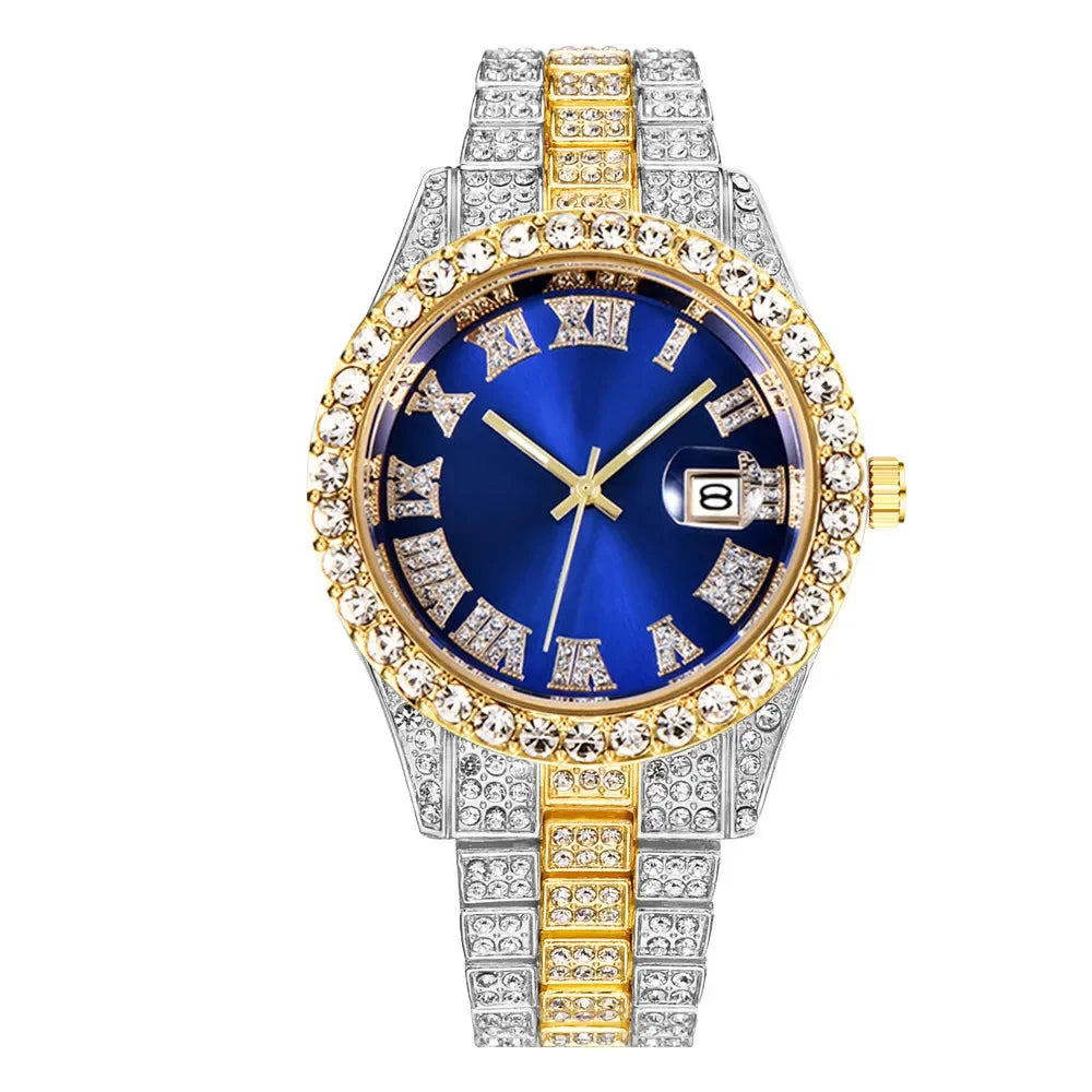 Relogio Masculino Men's Watches Luxury Quartz Watch Stainless Steel Diamond Fashion Luminous Clock Gift Watch Calendar 2023