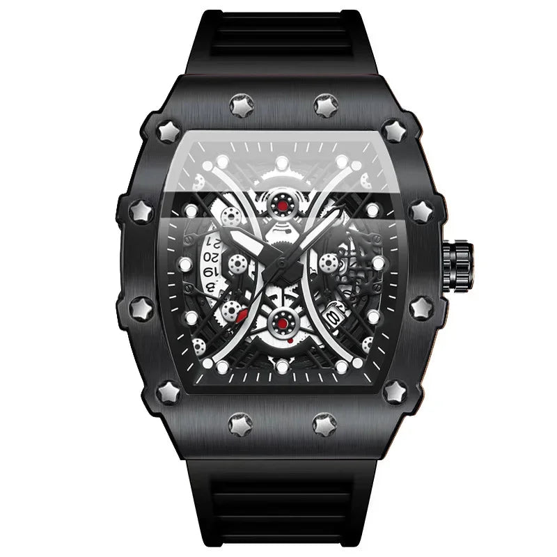 Luxury Square Sport Man Wristwatch Waterproof Luminous Chronograph Quartz Men's Watches Stainless Steel Men Watch Reloj