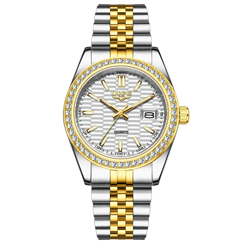 LIGE NEW Men's watches Luxury Fashion Quartz clock Stainless Steel Waterproof Luminous watches for men relogios masculino+BOX