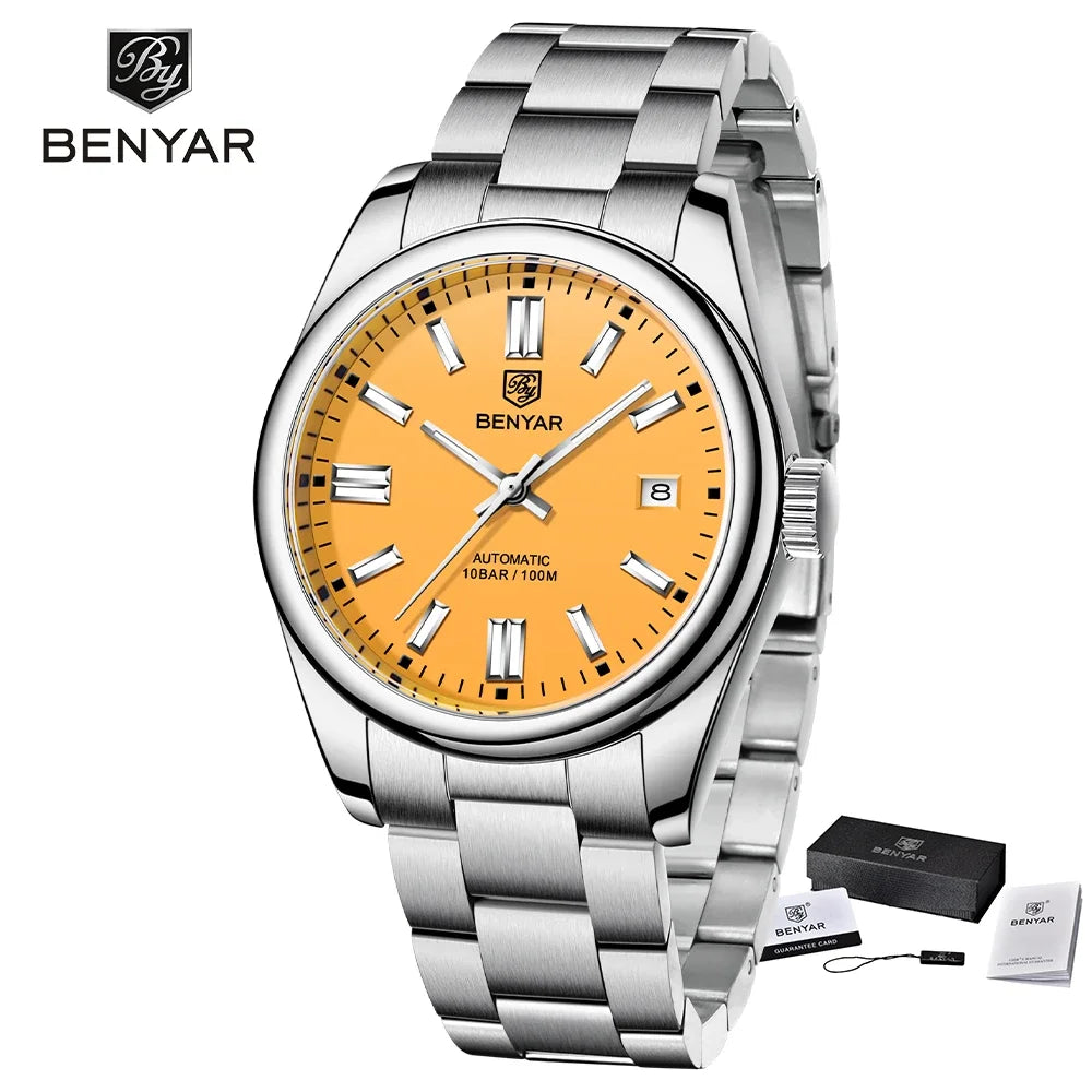 Relojes Hombre 2025 BENYAR New Watches Men Luxury Brand Chronograph Male Sport Watches Waterproof Stainless Steel Quartz Watch