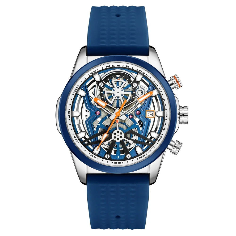 Sport Chronograph Watches for Men Top Luxury Brand MEGIR Quartz Waterproof Fashion Man WristWatch with Auto Date Luminous Hands