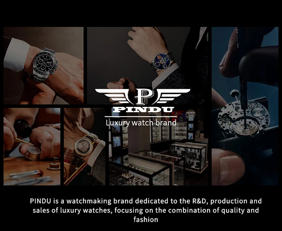 Las Vegas Roulette PINDU DESIGN Mens Watches Top Brand Luxury Astronomia Quartz Watch Montre Homme