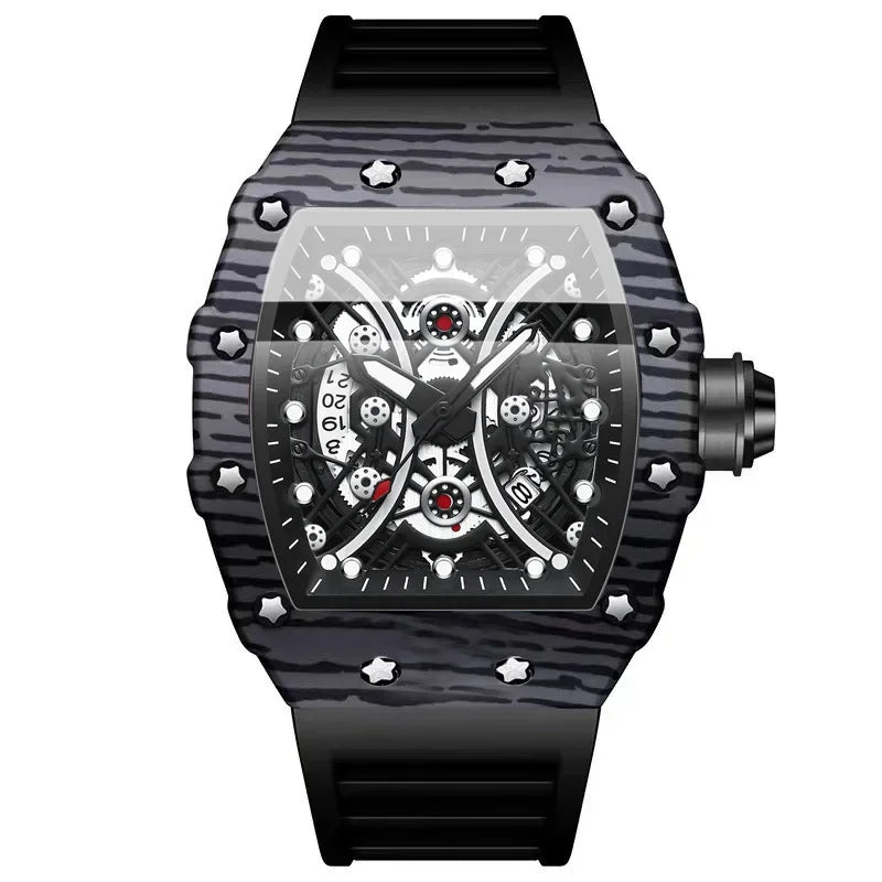 Luxury Square Sport Man Wristwatch Waterproof Luminous Chronograph Quartz Men's Watches Stainless Steel Men Watch Reloj