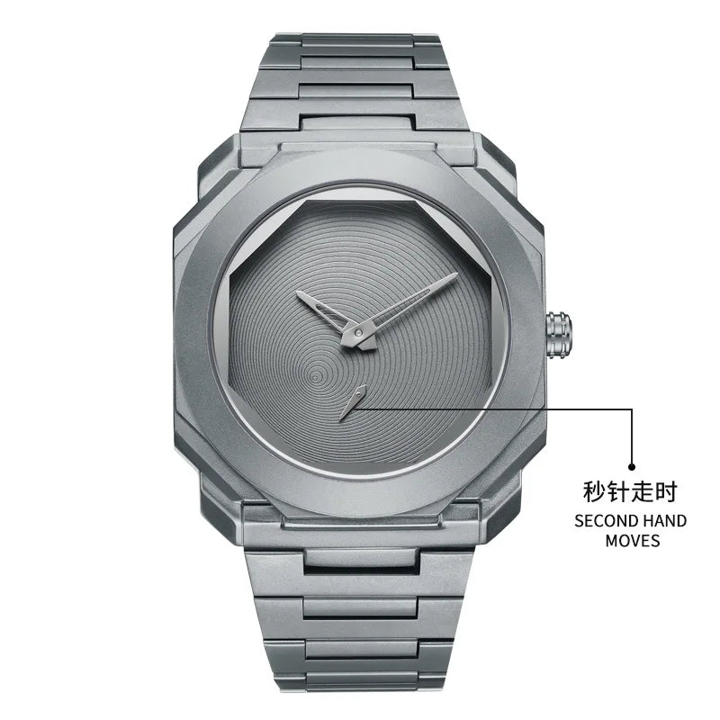 New Watches for Men Luxury Stainless Steel Unique Octagonal Dial Waterproof Quartz Wristwatches Relogio Masculino Drop Shipping