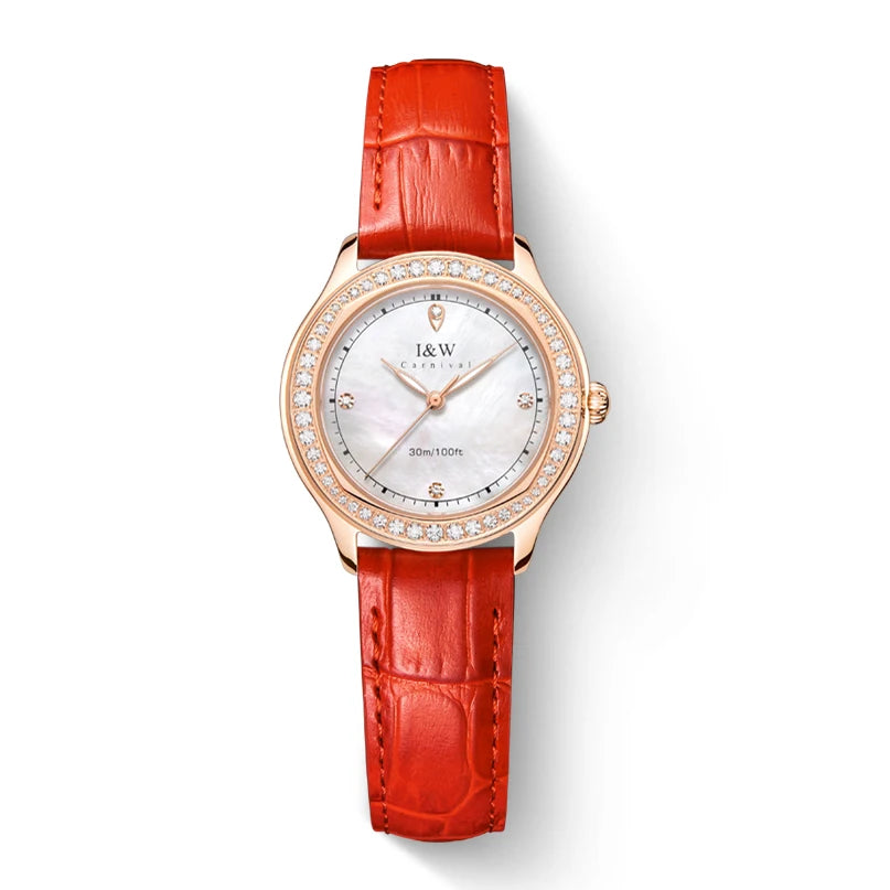 Relogio Feminino IW Fashion Diamonds Watches for Woman Sapphire Leather Luminous Waterproof Switzerland Made Quartz Watches 2025