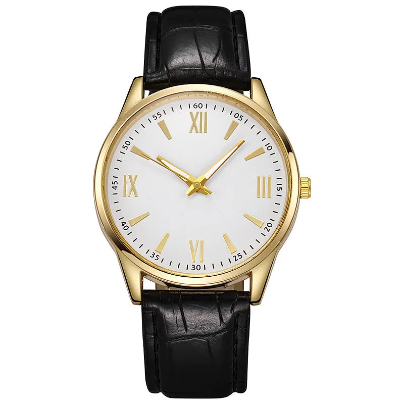 Luxury Business Watches for Men Minimalist Retro Leather Strap Roman Numeral Dial Fashion Quartz Wristwatch Relogios Masculino