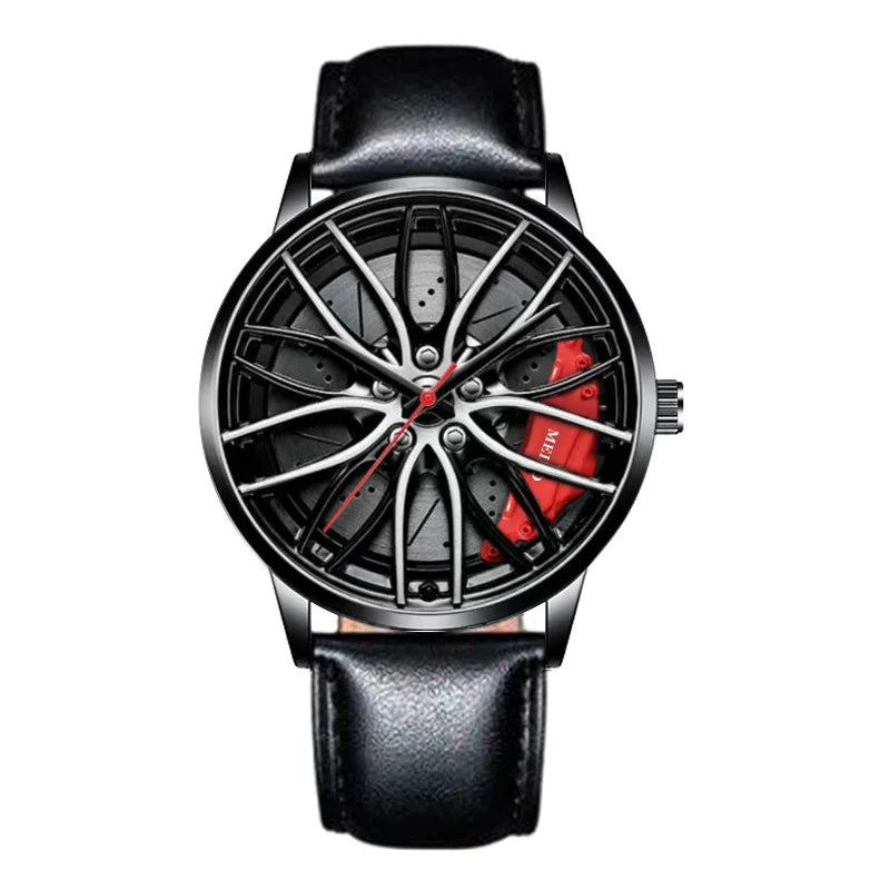 2025 Top Men Leather Watches Men Car Wheel Hub Stainless Steel Quartz Watch For Mens Military Sports Watch Relogio Masculino