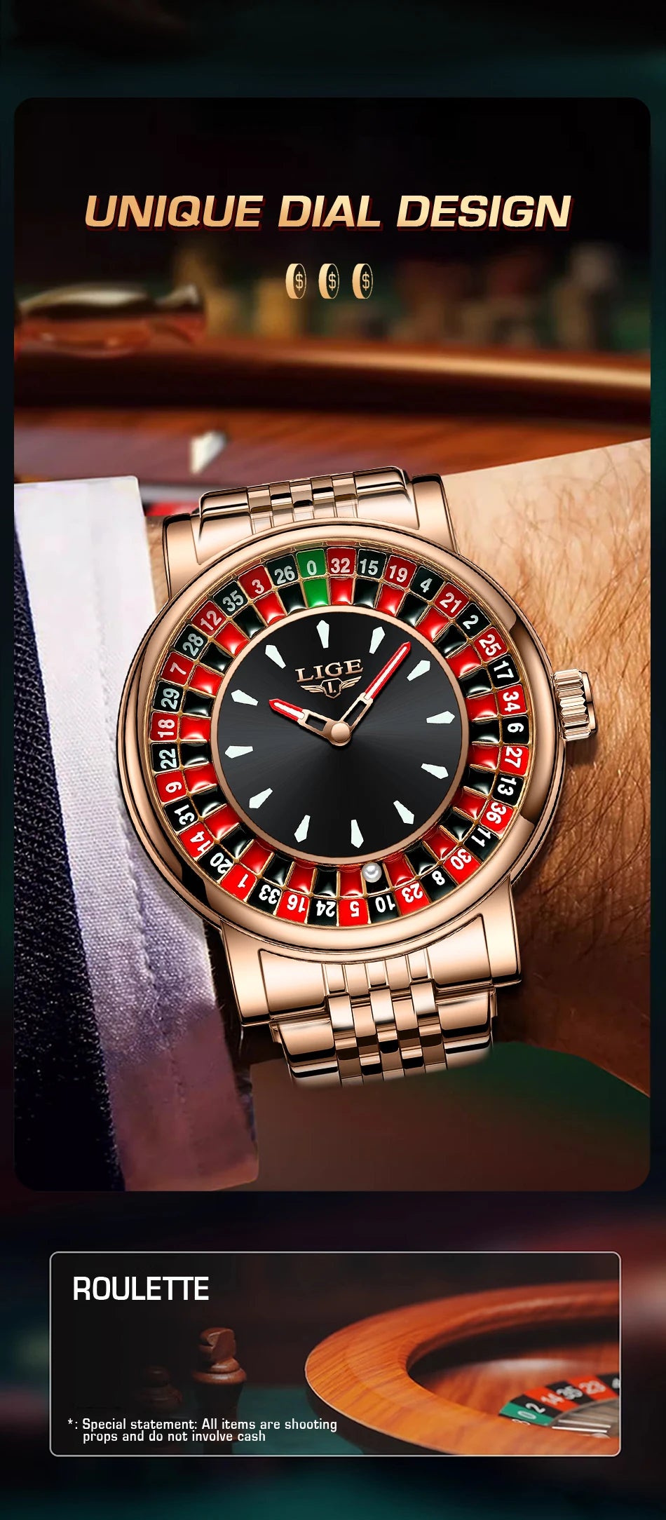 LIGE Men Watch Top Brand Luxury Arabic Numerals Rotating Dial Roulette Quartz Watches For Men Waterproof Luminous Man Wristwatch
