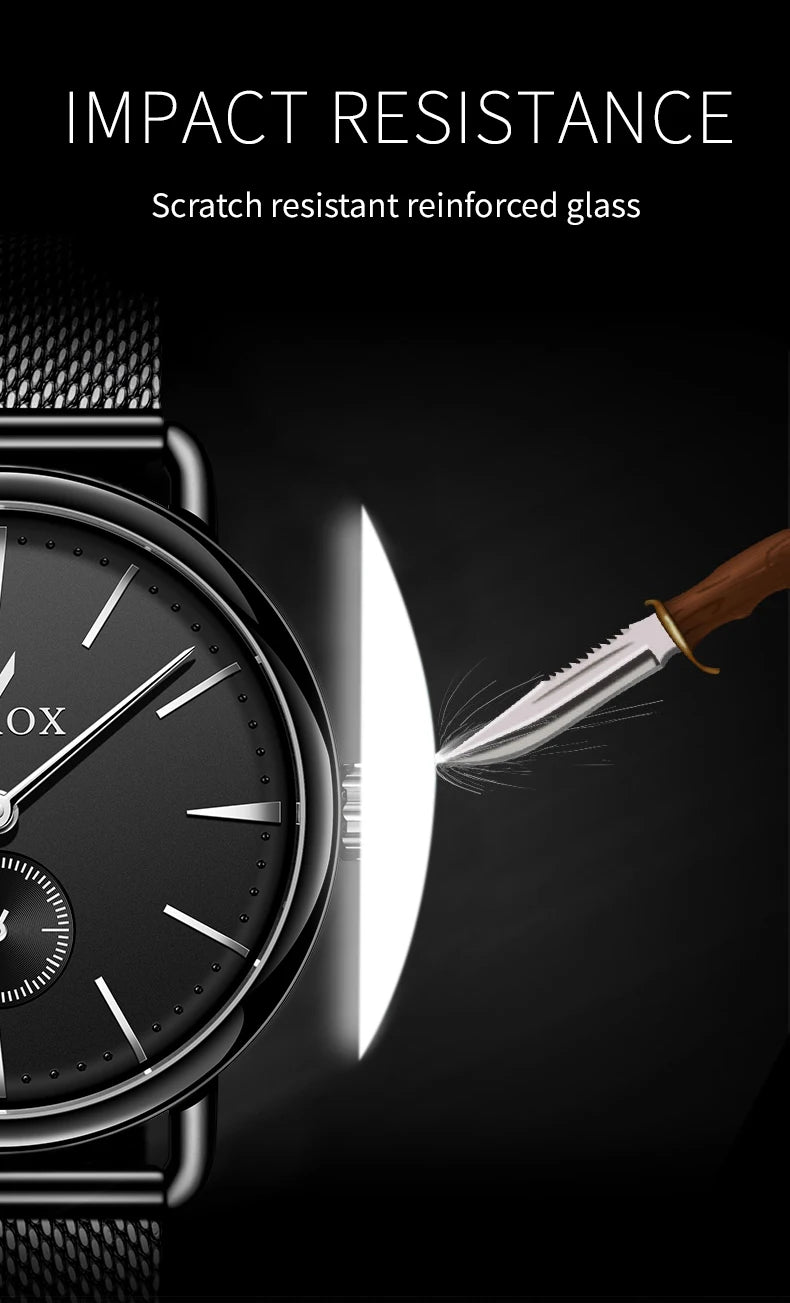 Luxury Brands SKROX Ultra-Thin Mechanical Men's Watch High-End Elegant Design with Mesh Strap Manual Movement Wind-Up Clockwork