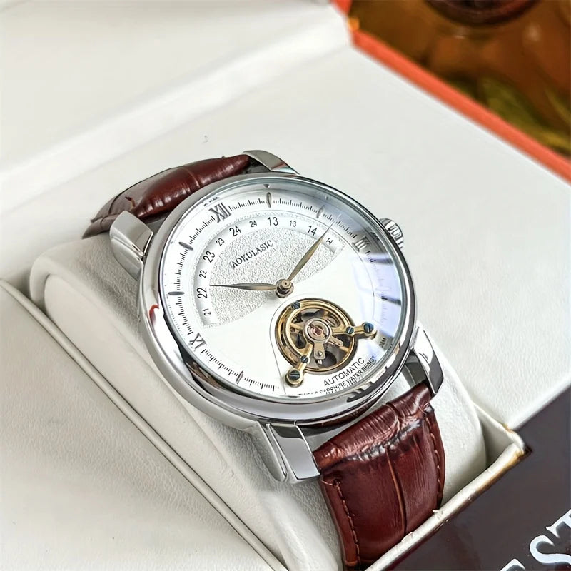 New Mechanical Watch, Fully Automatic, Hollow-Out, Luxurious Men's Watch, High Appearance Value, Cool, Best-Selling Watch for Men, Fashionable Business Casual, Stylish Trendy Men's Wristwatch, Top Choice for Gift-Giving, High
