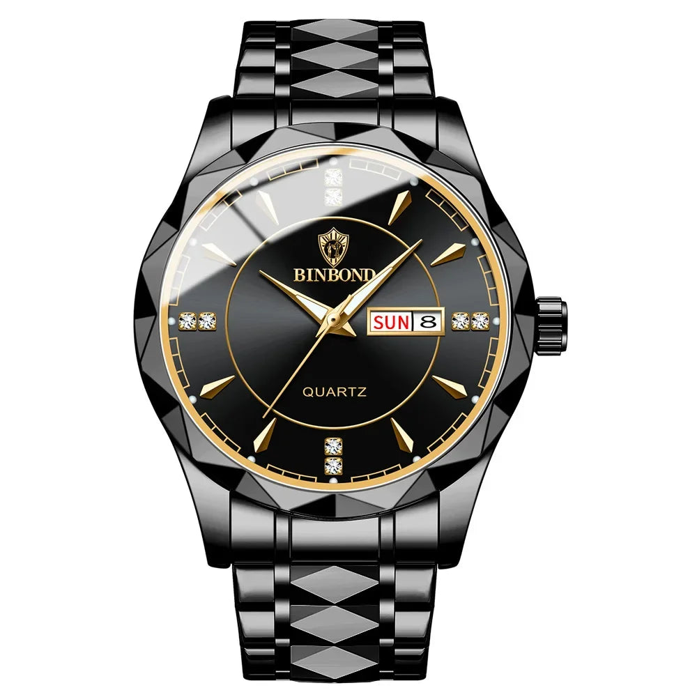 Luxury Square Sport Man Wristwatch Waterproof Luminous Chronograph Quartz Men's Watches Stainless Steel Men Watch Reloj