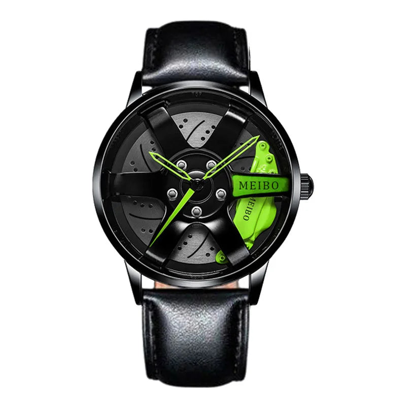 2025 Top Men Leather Watches Men Car Wheel Hub Stainless Steel Quartz Watch For Mens Military Sports Watch Relogio Masculino