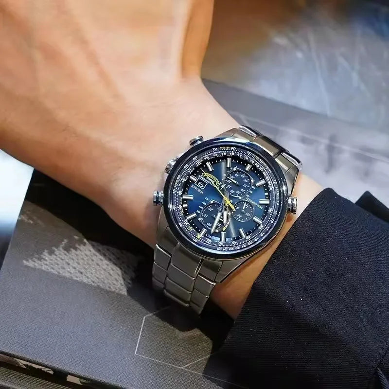 2025 new men's business multifunction fantasy round luxury wristwatch stainless steel strap quartz watch with date