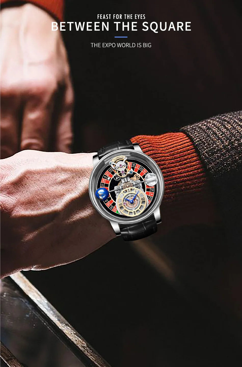 Las Vegas Roulette PINDU DESIGN Mens Watches Top Brand Luxury Astronomia Quartz Watch Montre Homme