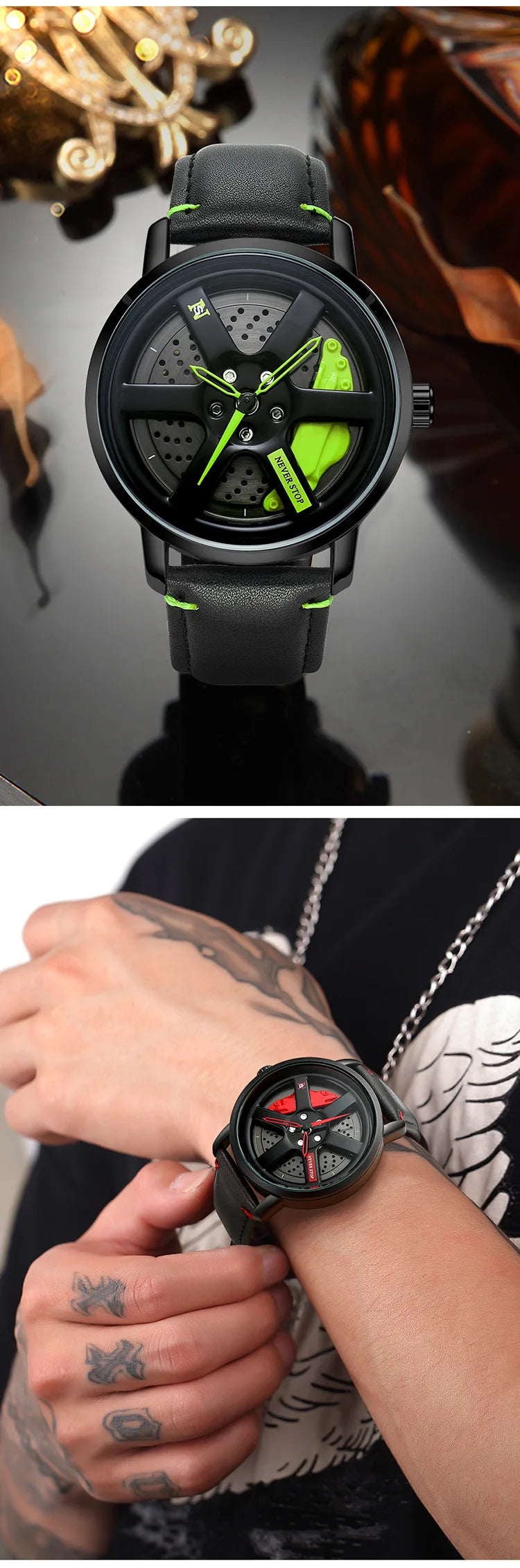 Luxury Sport Car Wheel Watch for Men Top Brand Car Wheel Rim Dial 3D Fashion Men's Watch Waterproof Men Watch Relogio Masculino