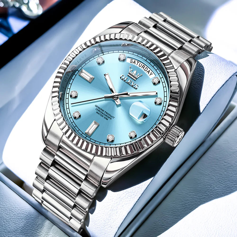 OLEVS Fashion Luxury Men's Automatic Mechanical Watches Waterproof Gold Date Business Luminous Watch for Man Brand Wristwatch