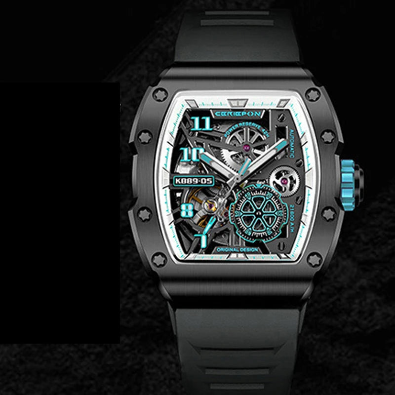 2025 Top Brand Original Automatic Watch for Men High-end Luxury Hollow Out Chronograph Waterproof Mens Mechanical Watches Reloj