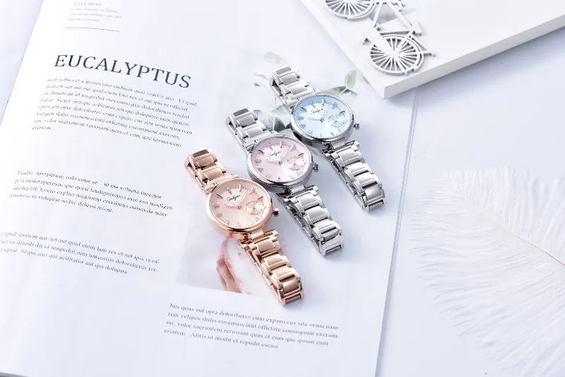 ONLYOU Luxury Women's Watch with Calendar and Analog Quartz Design, Stylish and Simple Stainless Steel Strap, Watch Box Included