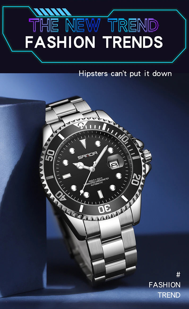 New Luxury Brand Automatic Watches Round Design Waterproof Watch For Men Sport Stylish Mechanical Wristwatches Relogio Masculino