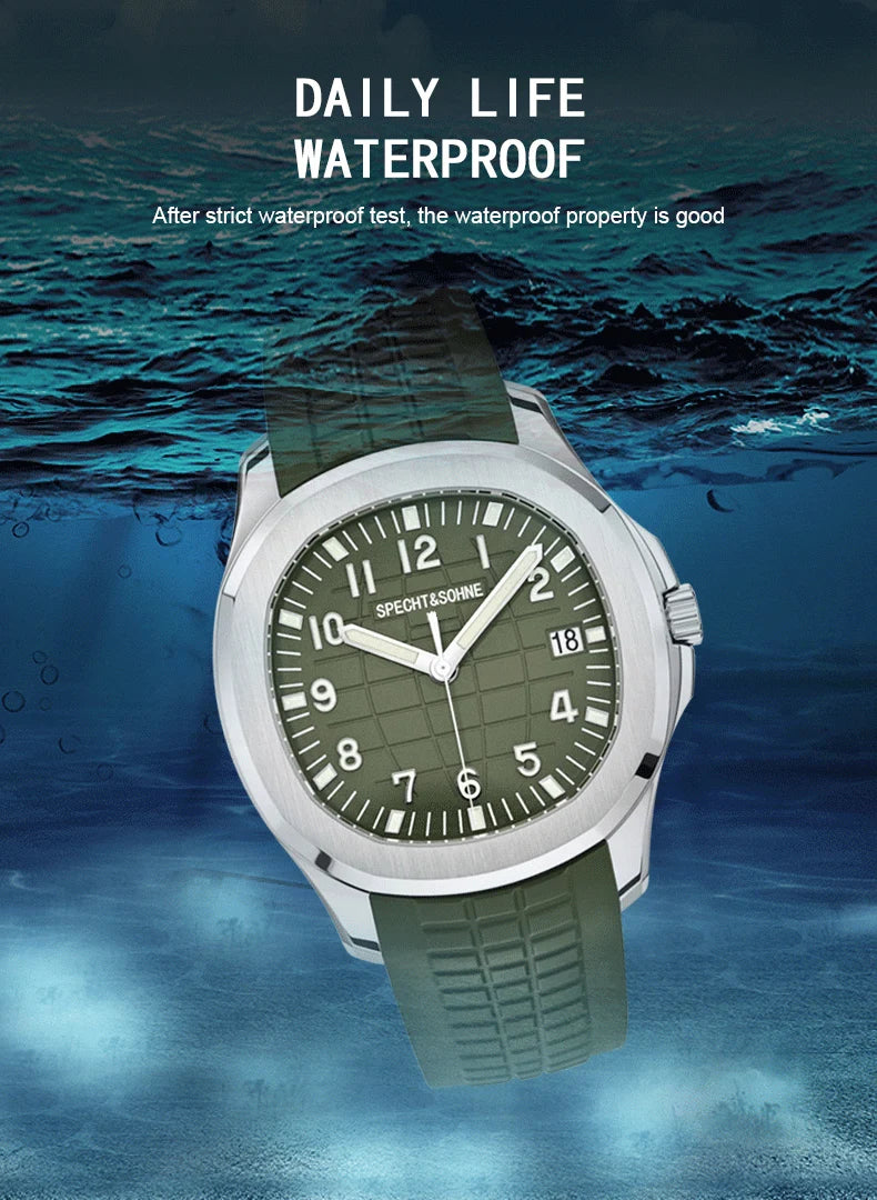 2025 New Men's Watches Automatic Mechanical Watch Luxury Brand Specht&Sohne Sport Watch For Men Rubber Strap Relogio Masculino