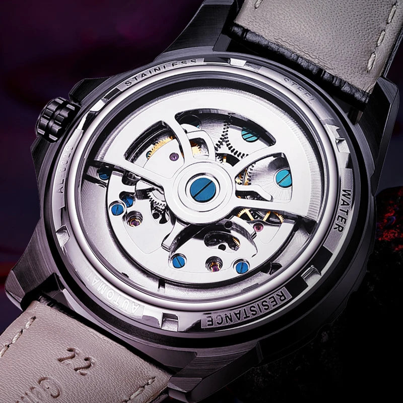 Luxury Sports Double Tourbillon Watches for Men Fashion Calendar Mechanical Watch Waterproof Luminous Clock Mens