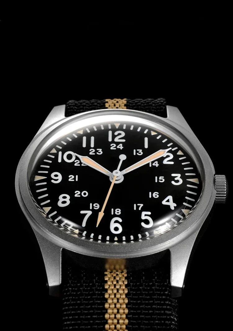 2025 New RDUNAE RA03 34.5mm Military Men Vintage Quartz Watch G10 Miyota 2035 Watches K1 Mineral Glass Stainless Steel Wristwatc