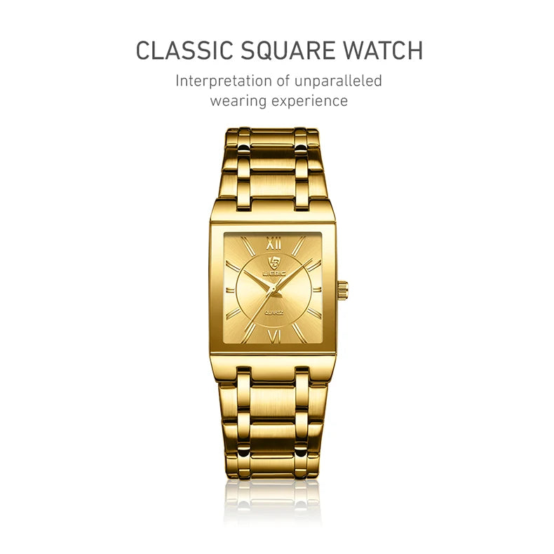 New Mens Watch Luxury Steel Bracelet Gold Quartz movement Waterproof Golden Wristwatches For Woman Watch relogio masculino Clock