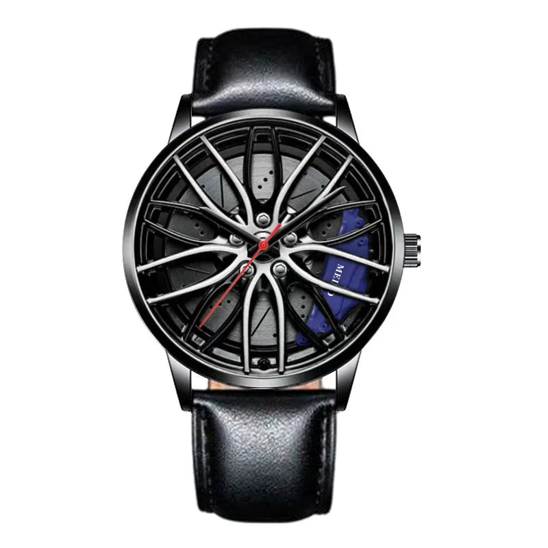 2025 Top Men Leather Watches Men Car Wheel Hub Stainless Steel Quartz Watch For Mens Military Sports Watch Relogio Masculino