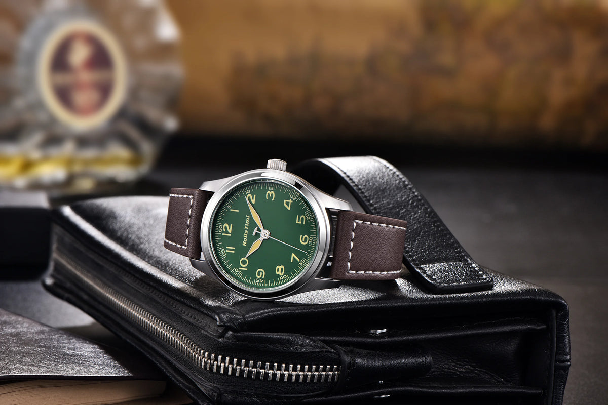 2025 New Rollstimi Men's Brand Watches Quartz Sapphire Mirror Men Simple Luminous Waterproof Wristwatch Business Leather Clock