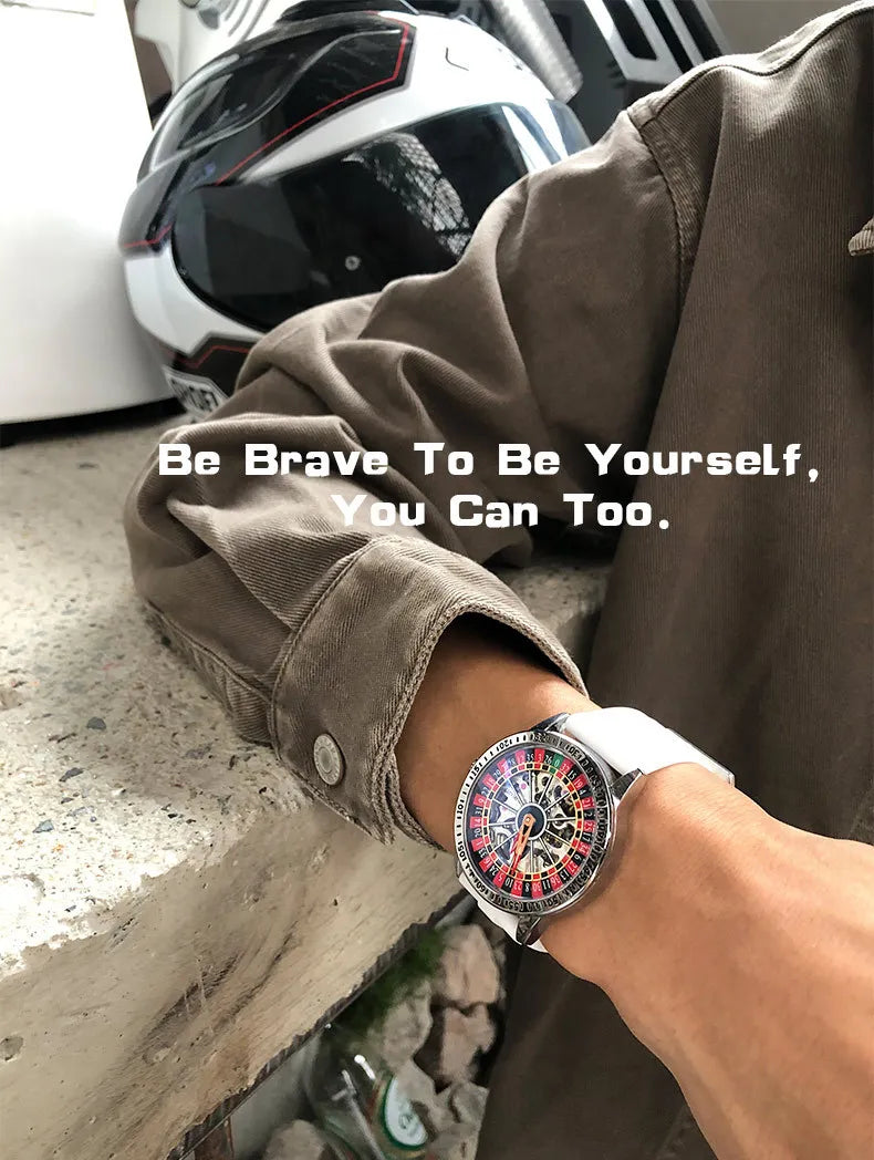 Men Mechanical Watch Automatic Luxury Gambling Rotating Plate Dial Wristwatch Man Casual Waterproof Luminous Clock Reloj Hombre
