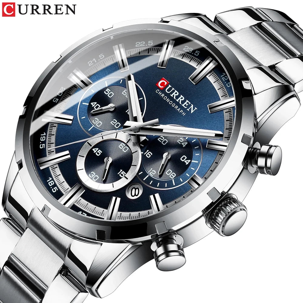 Relogio Masculino CURREN Hot Fashion Mens Watches Top Brand Luxury Wrist Watch Quartz Clock Watch Men Waterproof Chronograph