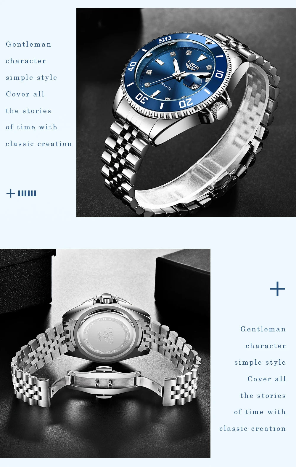 LIGE Men Top Brand Luxury Watch Fashion Diver 30ATM Waterproof Wristwatch Date Clock Sport Quartz Watches Mens Relogio Masculino