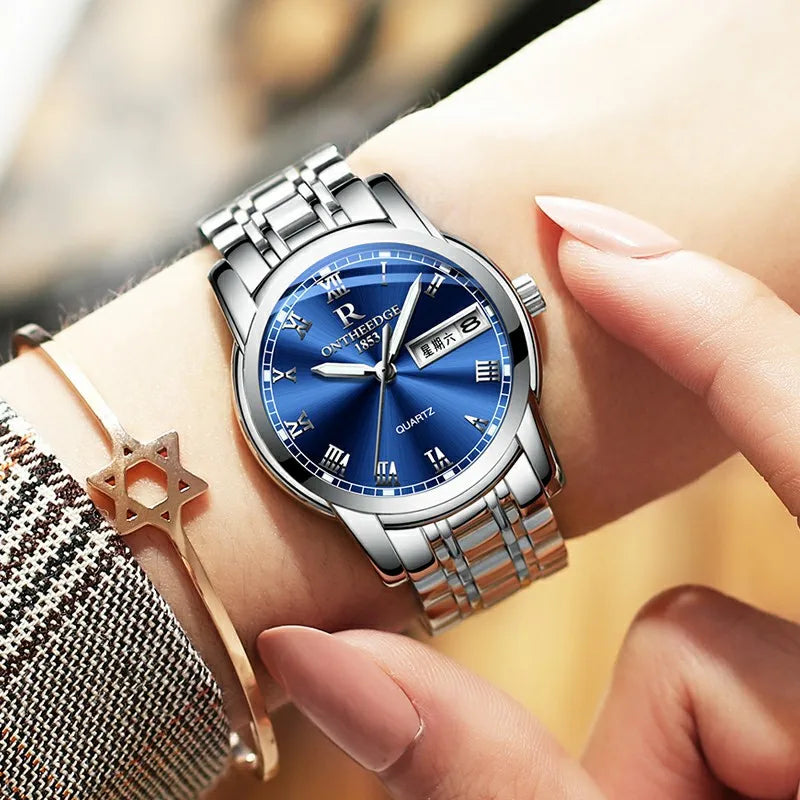 、RuiZhiYuan Swiss Fashion Watch - Waterproof Luminous Men's Alloy Quartz Watch, High-Value Business Dress Watch