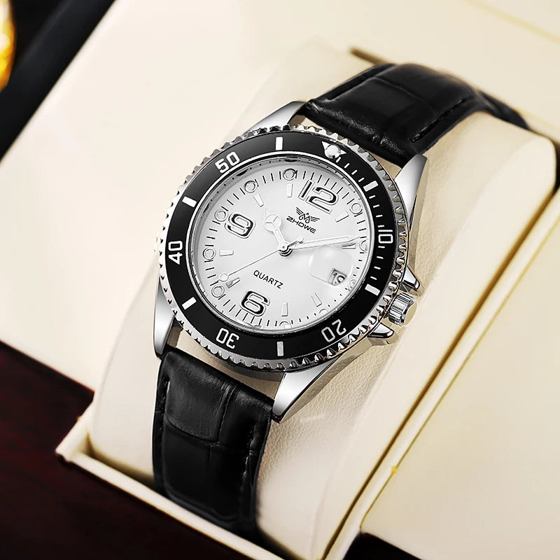2022 New Fashion Leather Strap Watch For Men relogio masculino Montre High Quality Calendar Men's Wristwatch luxury Waterproof