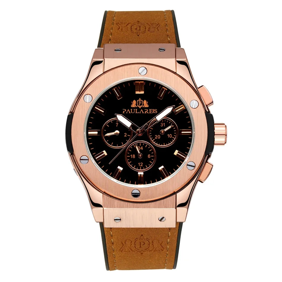 Automatic Watches for Men Mechanical Movement Rose Gold Silver Black Case White Rubber Casual Sports Geneve Watch