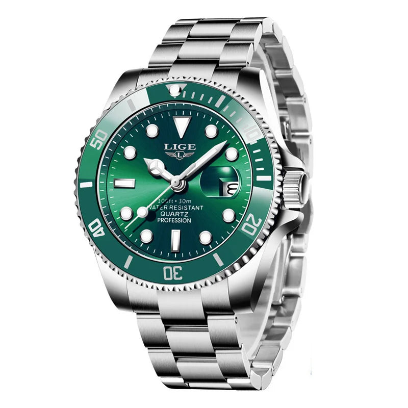 Reloj Hombre LIGE Luxury Business Man Watch Waterproof Luminous Male Clock Fashion Calendar Stainless Steel Quartz Men Watches