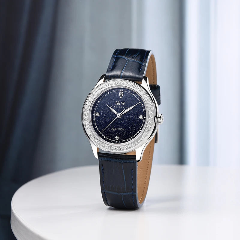 Relogio Feminino IW Fashion Diamonds Watches for Woman Sapphire Leather Luminous Waterproof Switzerland Made Quartz Watches 2025