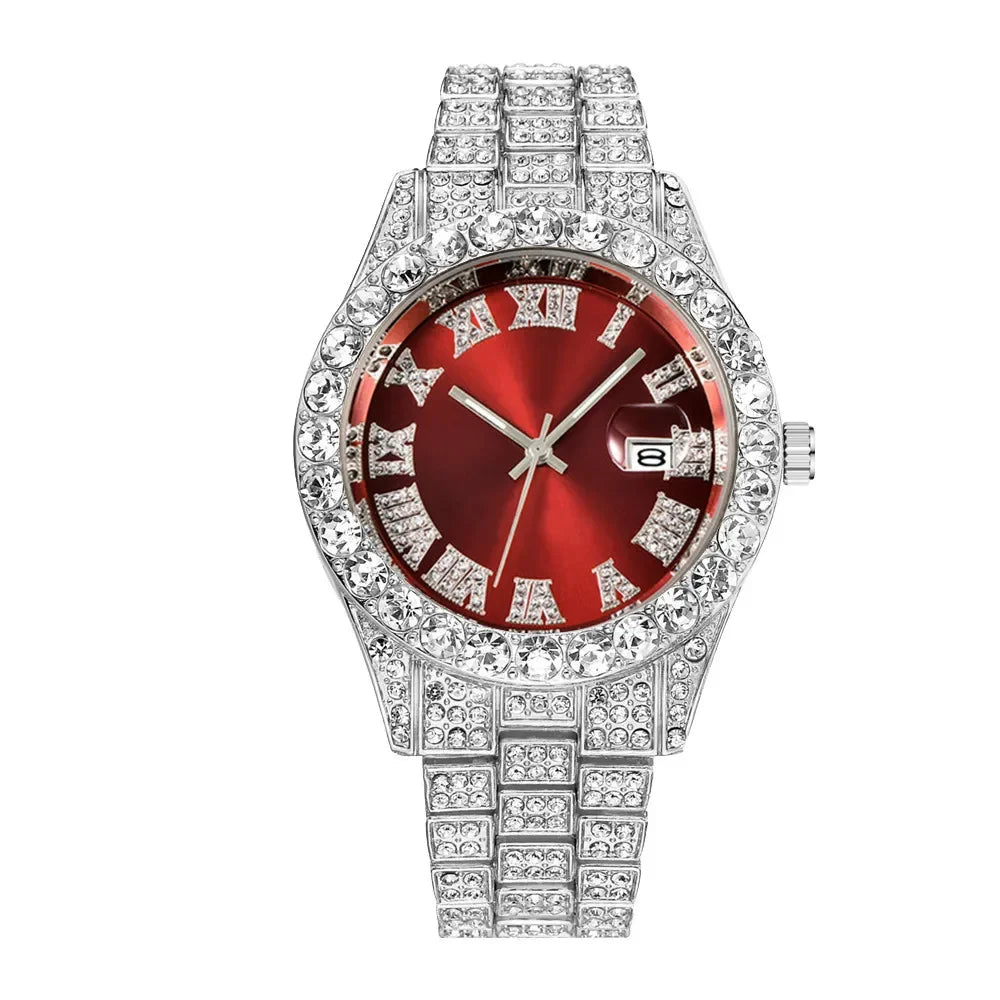 Relogio Masculino Men's Watches Luxury Quartz Watch Stainless Steel Diamond Fashion Luminous Clock Gift Watch Calendar 2023