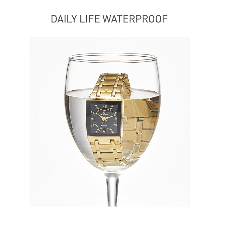 New Mens Watch Luxury Steel Bracelet Gold Quartz movement Waterproof Golden Wristwatches For Woman Watch relogio masculino Clock