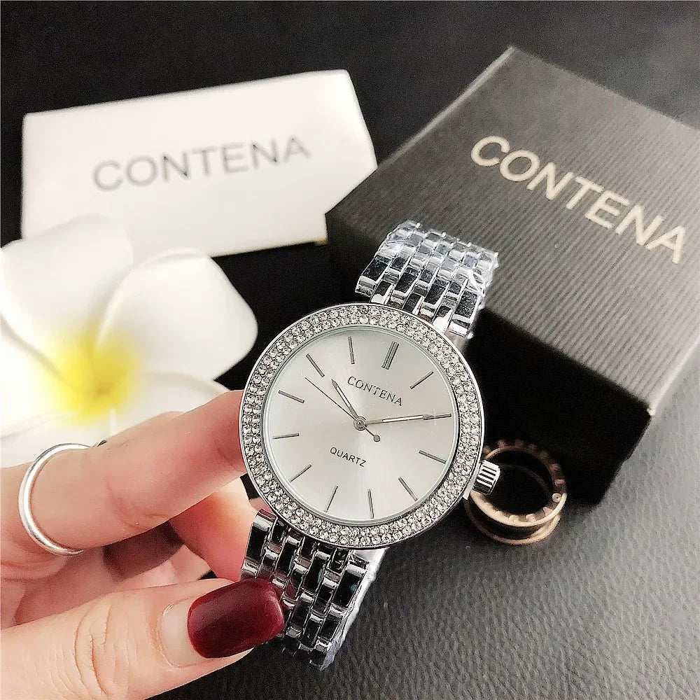 New Fashion Luxury Ladies Watches for Women Luxury Brand Stainless Steel Roman Numeral Watch Relogio Feminino
