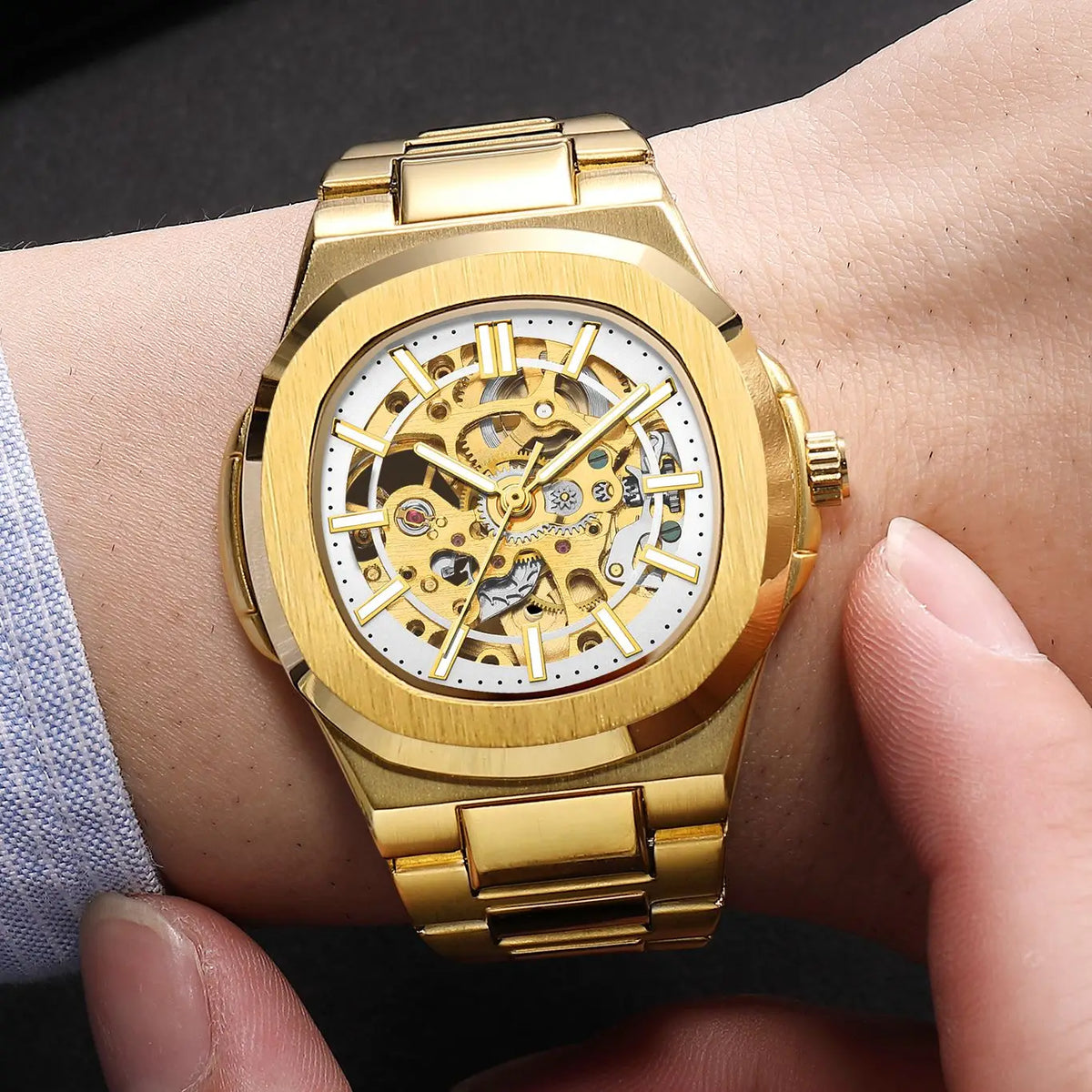 New Men's Watch New Luxury Business Watch Men Waterproof Gold Dial Watches Fashion Male Clock Wrist Watch Relogio Masculino 2023