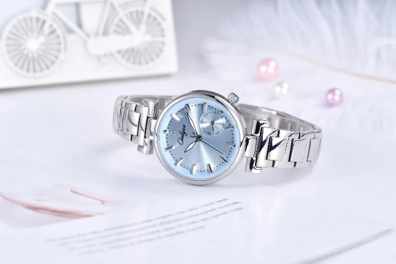ONLYOU Luxury Women's Watch with Calendar and Analog Quartz Design, Stylish and Simple Stainless Steel Strap, Watch Box Included