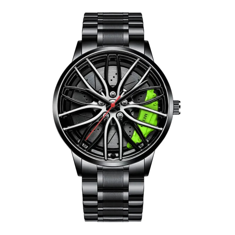 2025 Top Men Leather Watches Men Car Wheel Hub Stainless Steel Quartz Watch For Mens Military Sports Watch Relogio Masculino
