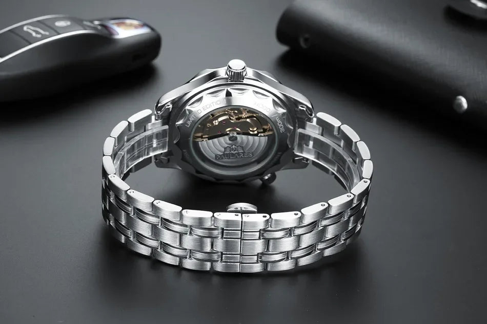 Luxury New Automatic Watch for Men Mechanical Watches Stainless Steel Bracelet Ceramic Diver