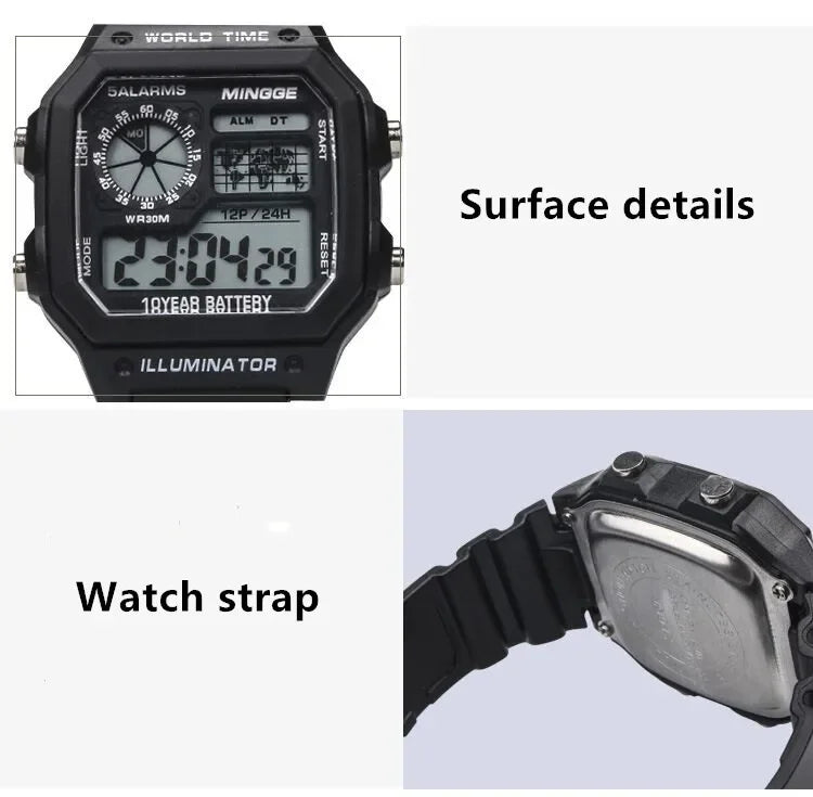 Digital Watches Men Sports Luminous Chronograph Waterproof Ultra-thin Electronic Wrist Watches Relogio Masculino Reloj Hombre